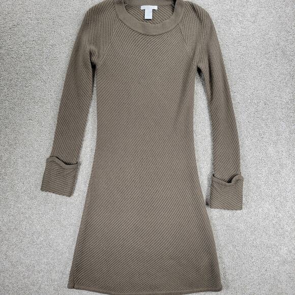 Design History Sweater Dress Womens L Brown Rib Angle Knit Pull On Midi Casual - Picture 10 of 13